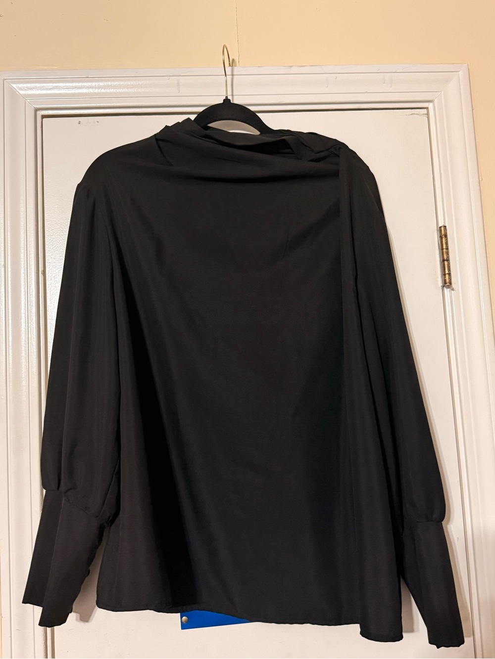 Black Flowing Long Sleeve Top